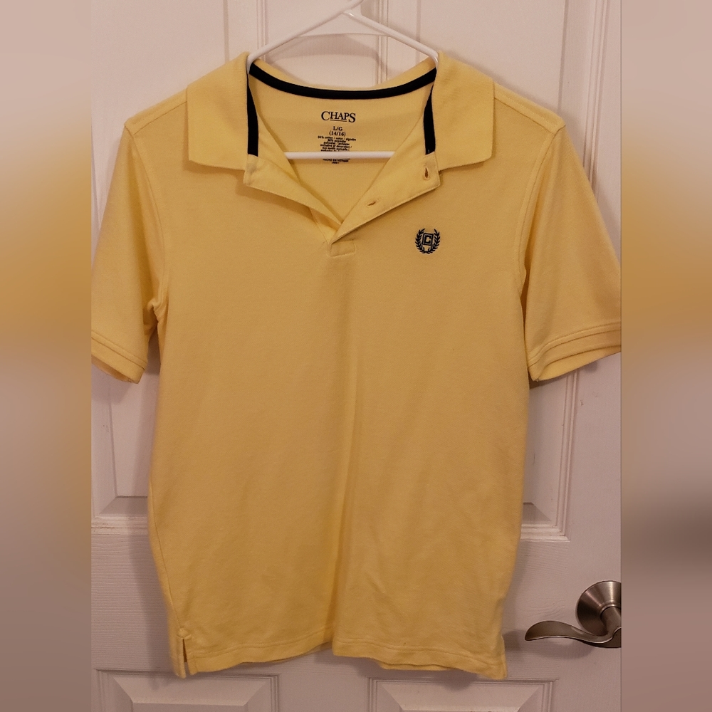 Chaps by Ralph Lauren Yellow Collared Polo Shirt, Youth L, Used - Good Condition
